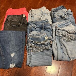 Lot of 8 PC Girls skinny jeans size 10/12